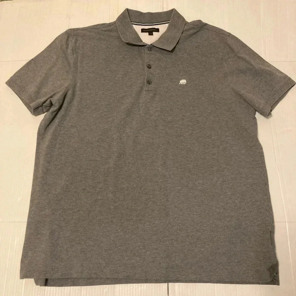 Banana Republic‎ Mens Polo Size XXL Gray Short Sleeve Collared Shirt